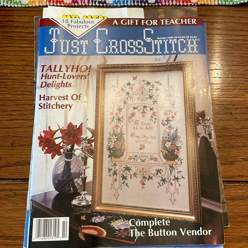 Just Cross Stitch Magazine 18 Projects 1990 Vintage